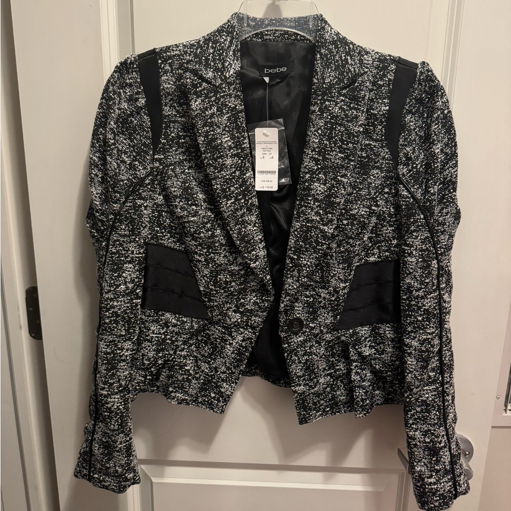 Bebe - Chloe Tweed Peplum Blazer - Size 8 - NWT